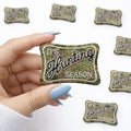 It's Hunting Season Camo Embroidered Mens Patch