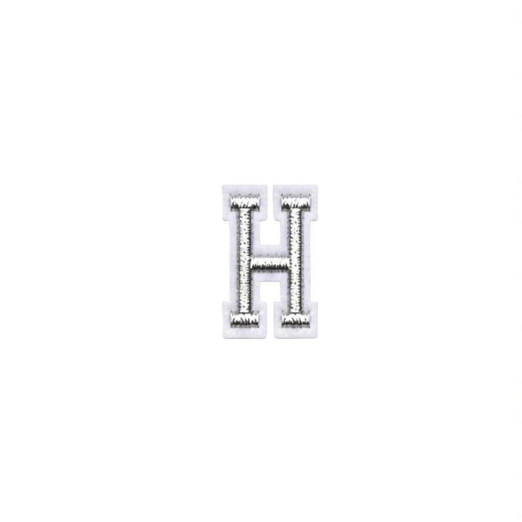 Mini Silver Letters Embroidered Dog Patch