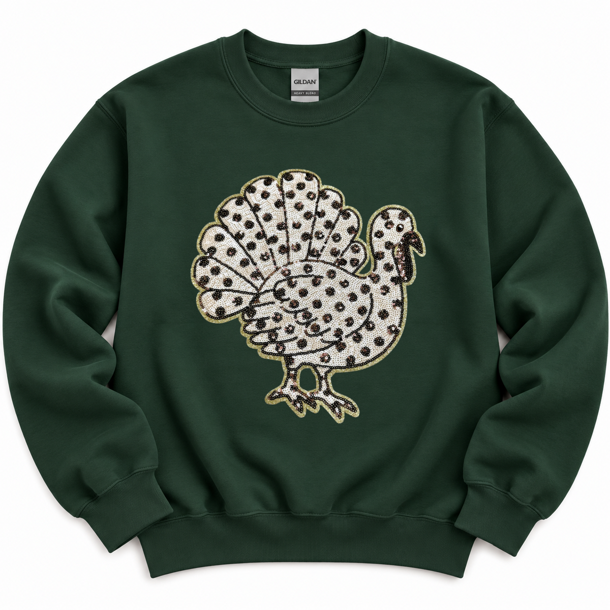 Polka Dot Turkey Holiday Sequin Patch Sweatshirt