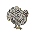 Polka Dot Turkey Thanksgiving Holiday Sequin Patch - Large