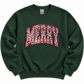 Cheetah Merry Holiday Christmas Fuzzy Patch Sweatshirt