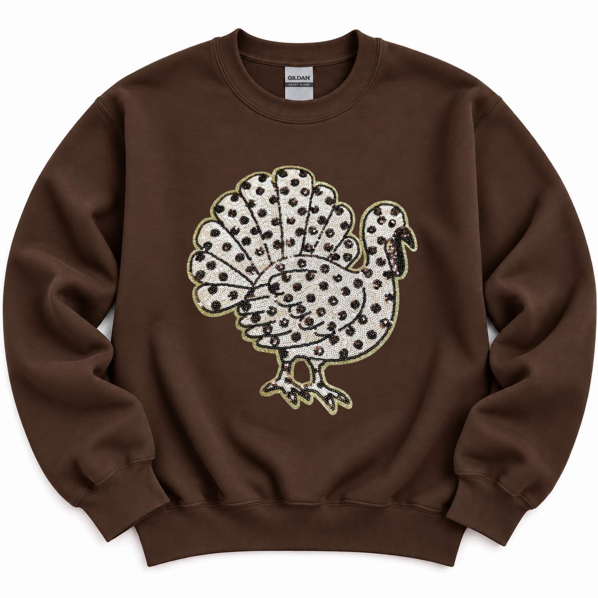 Polka Dot Turkey Thanksgiving Holiday Sequin Patch - Large