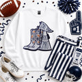 Navy Small Town Big Spirit Football Sequin Patch Sweatshirt