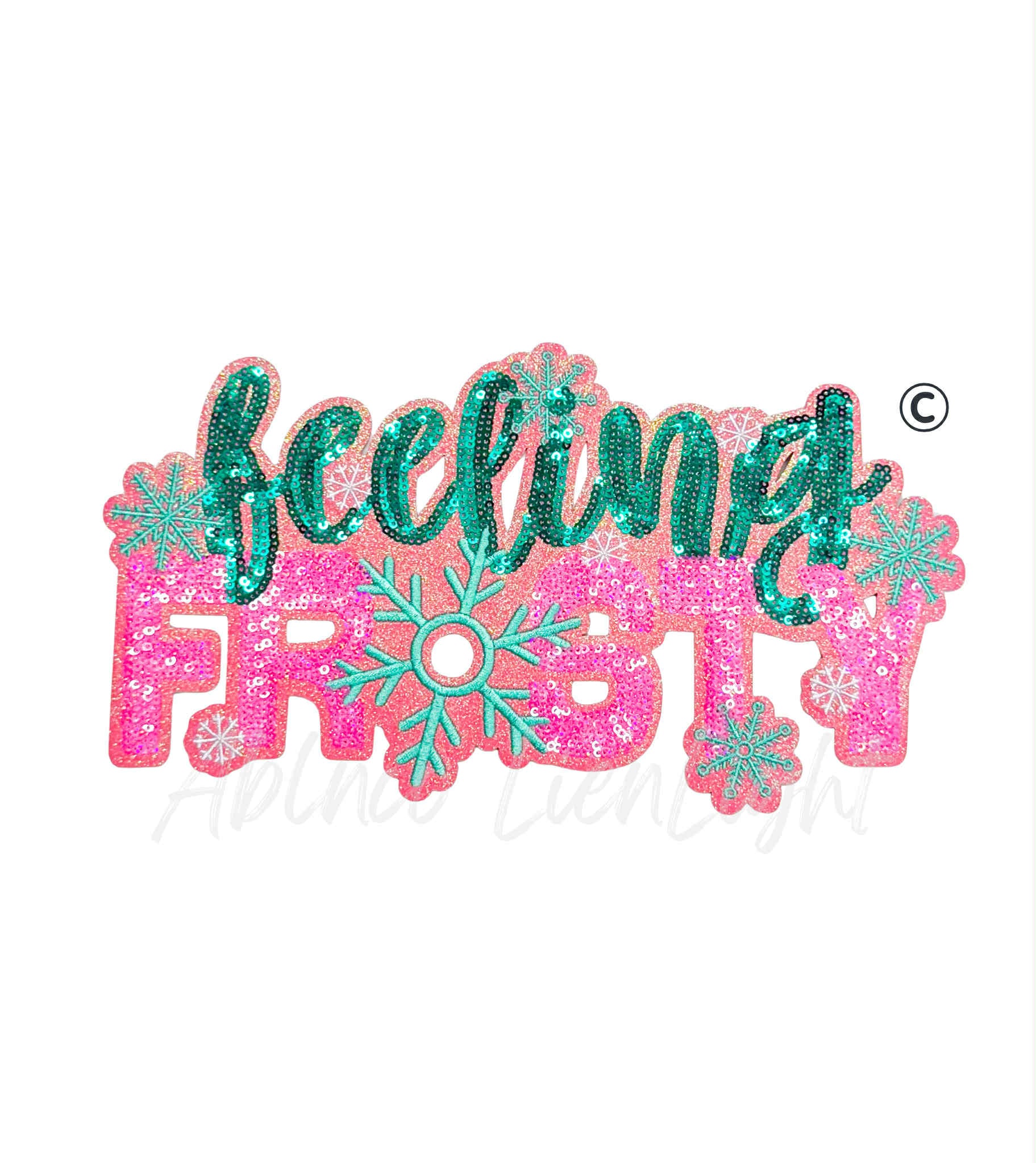 Feeling Frosty Christmas Sequin Patch - Large