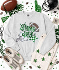 Green Game Day Checkered Football Sequin Patch Sweatshirt