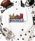 Tailgates and Touchdowns Football Sequin Patch Sweatshirt