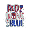 Red Wine Blue 4th of July Sequin Patch - Large