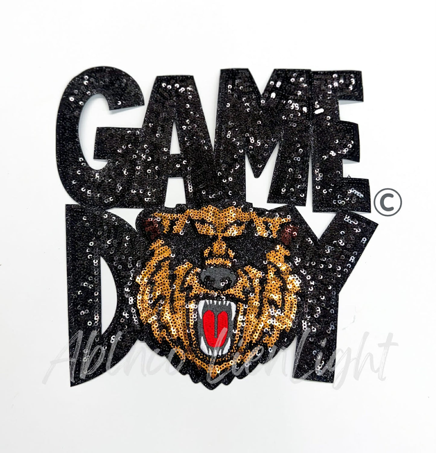 Black Bear Game Day Mascot Sequins Patch - Large
