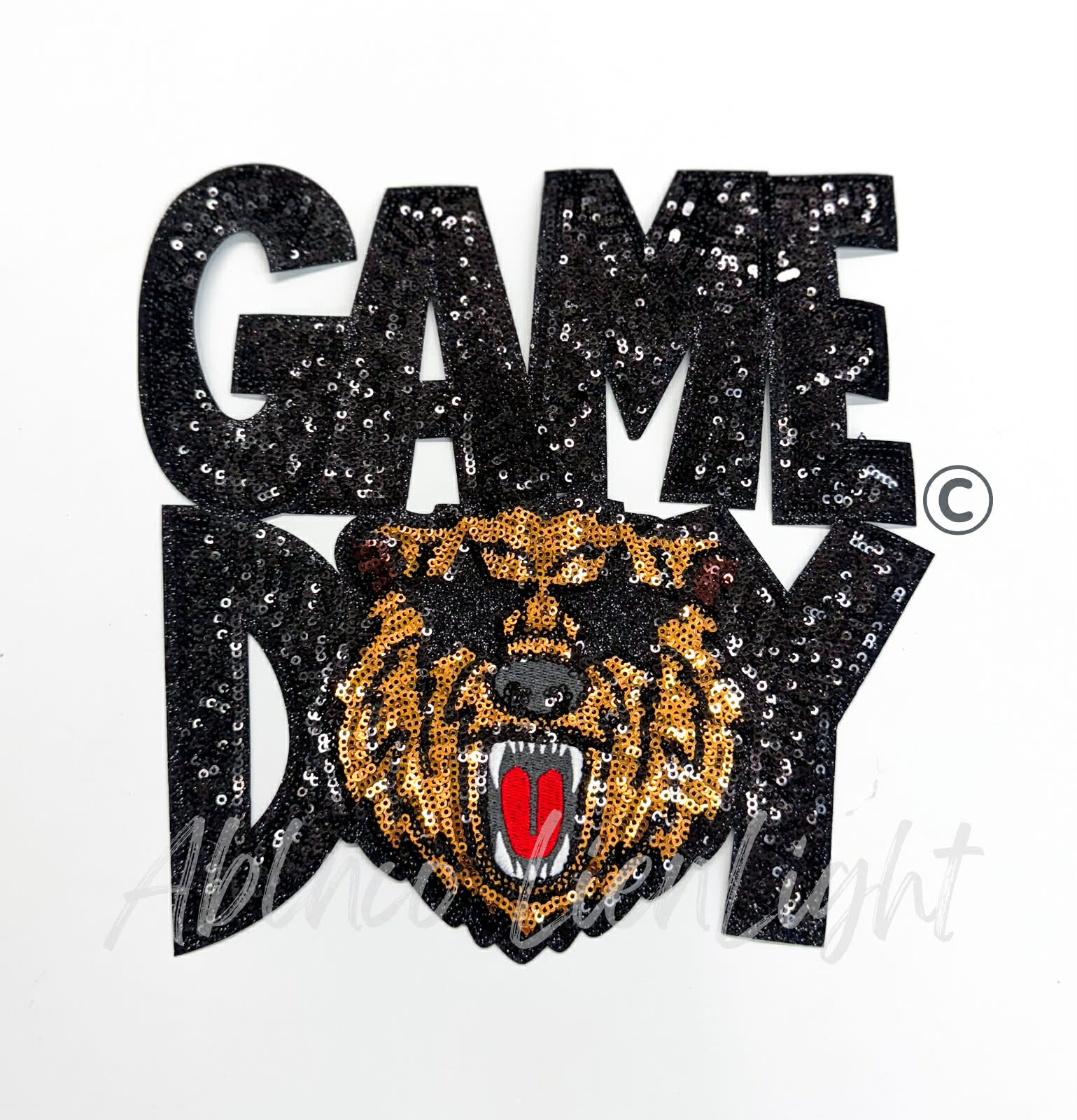 Bear Mascot Game Day Sequin Patch - Large