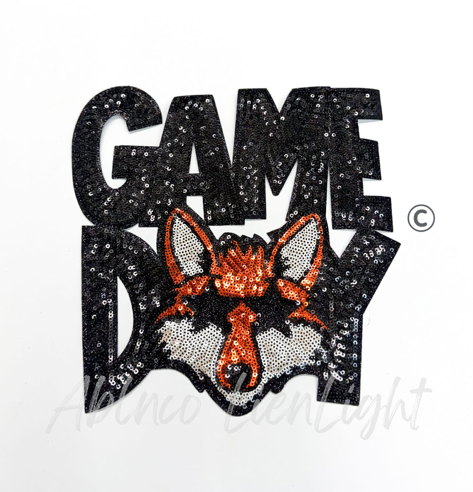 Fox Mascot Game Day Sequin Patch - Large