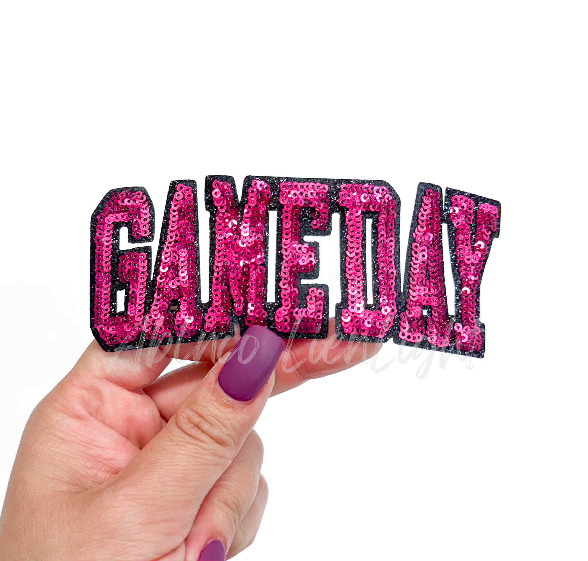 Hot Pink Game Day Sequin Patch - Small