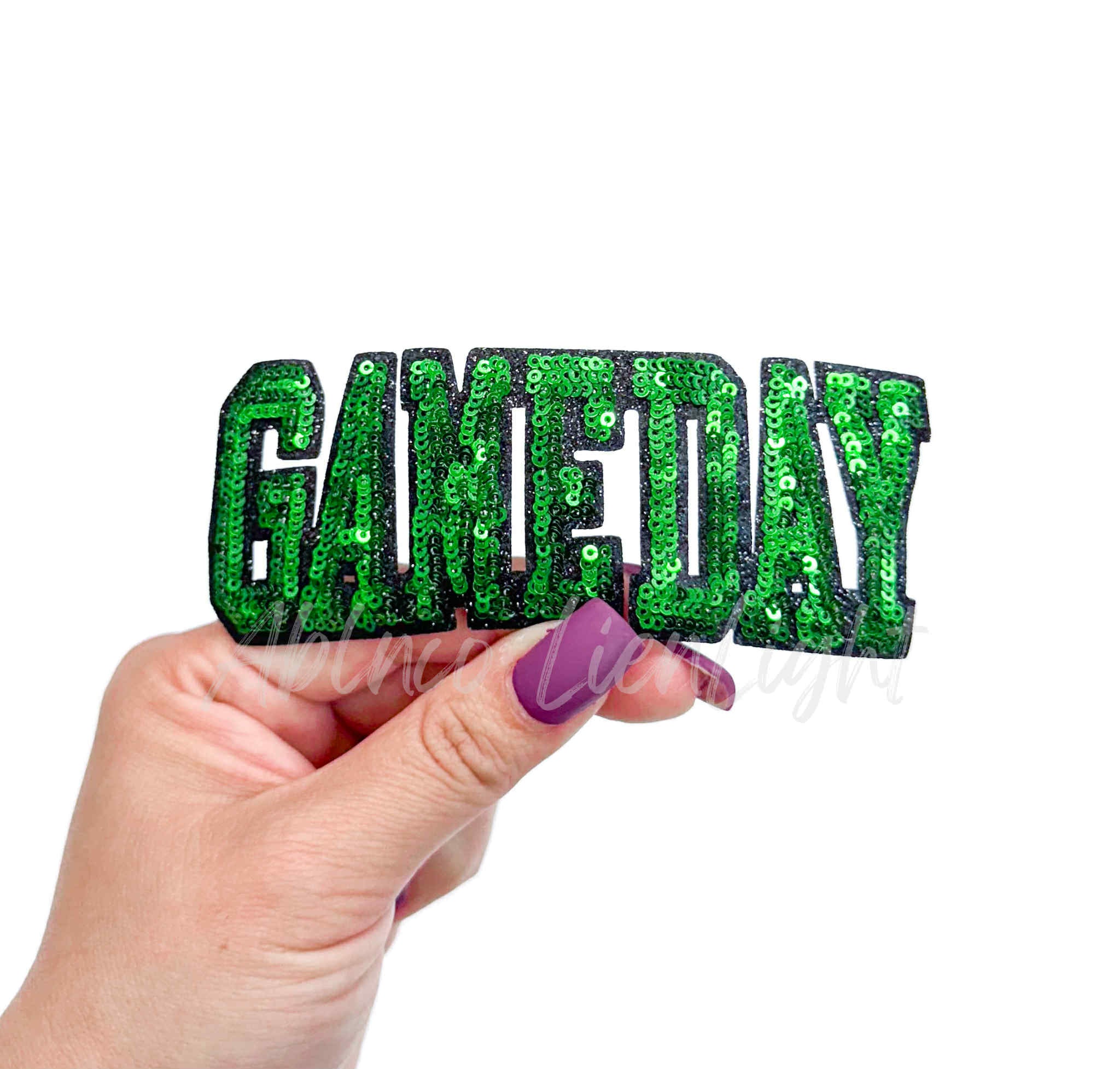 Green Game Day Sequin Patch - Small