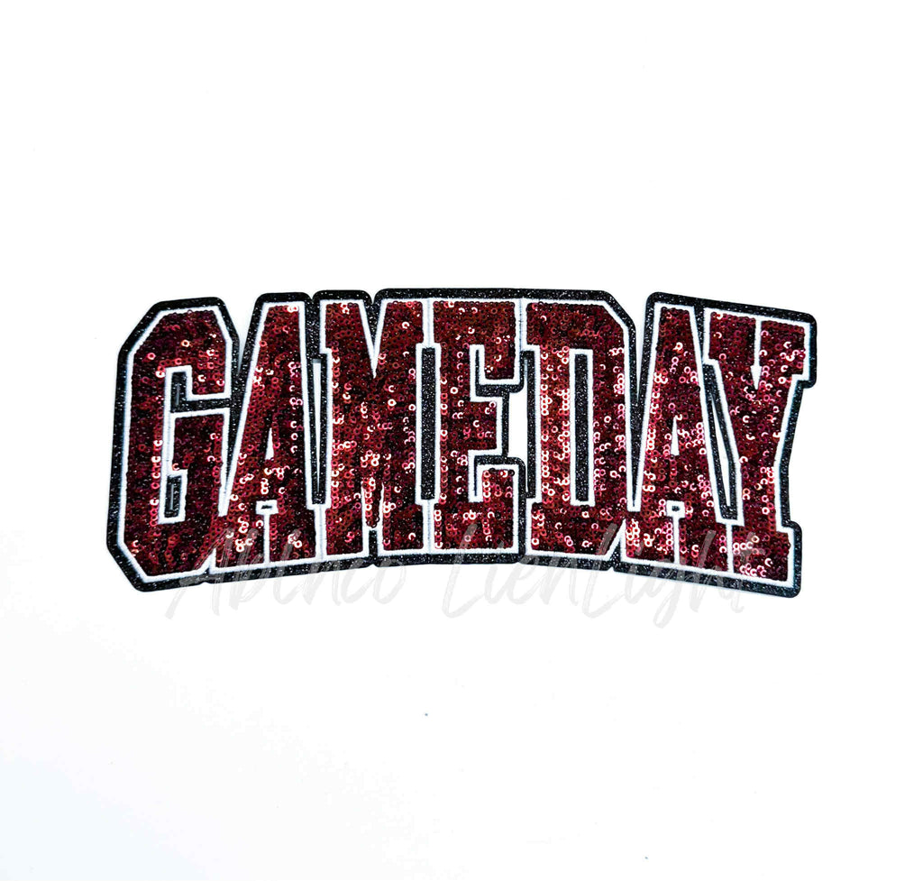 Maroon Game Day Sequin Patch - Large