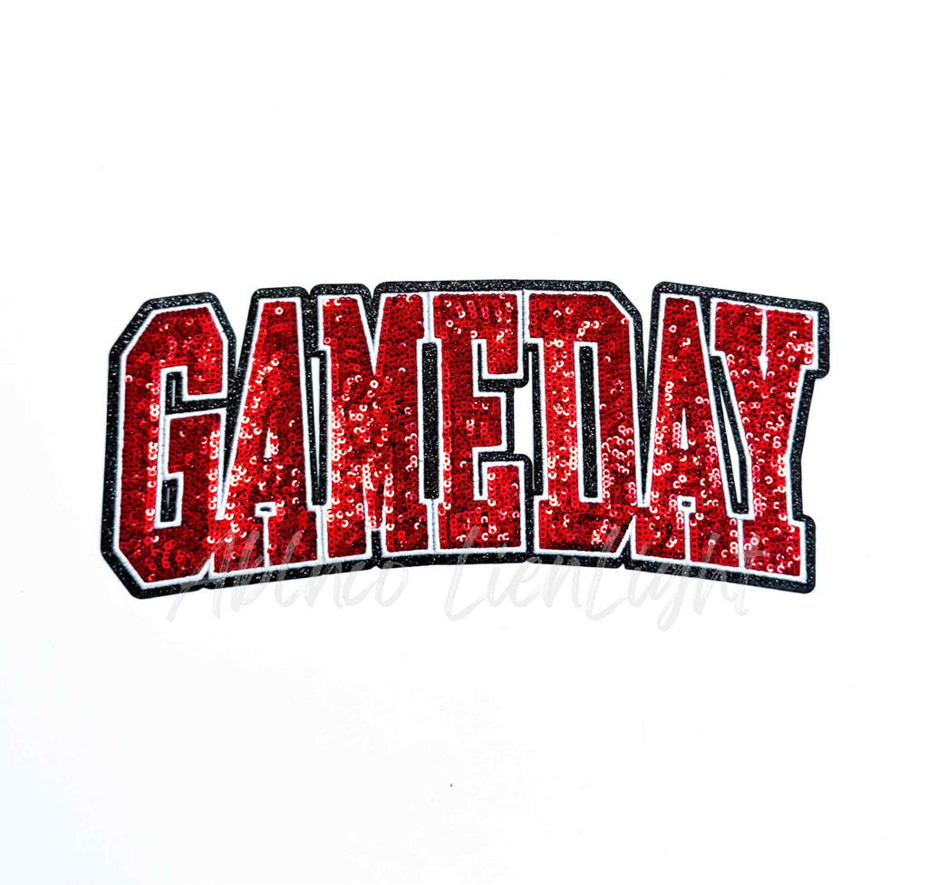 Red Game Day Sequin Patch - Large