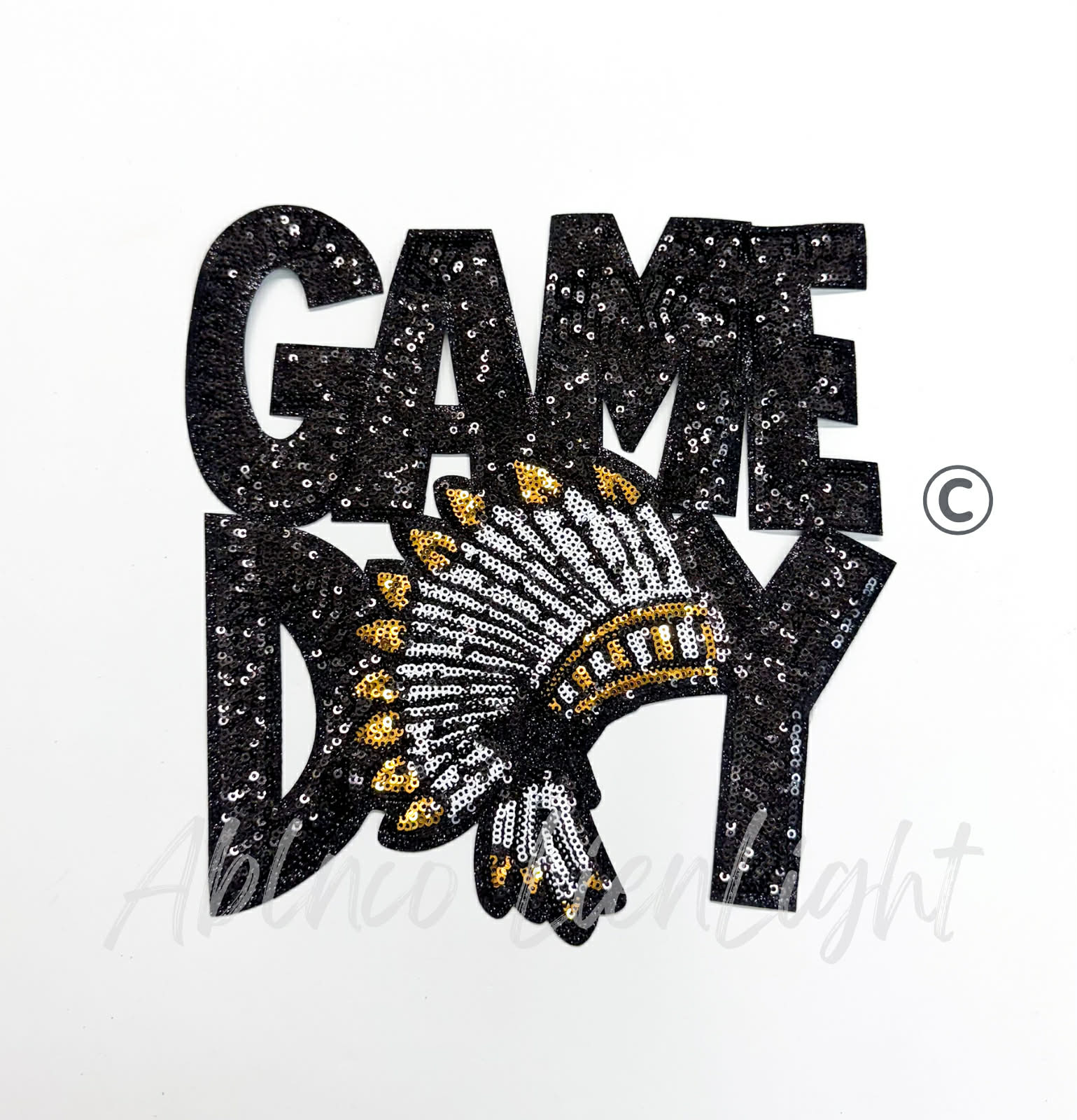 Chief Warrior Mascot Game Day Sequin Patch - Large