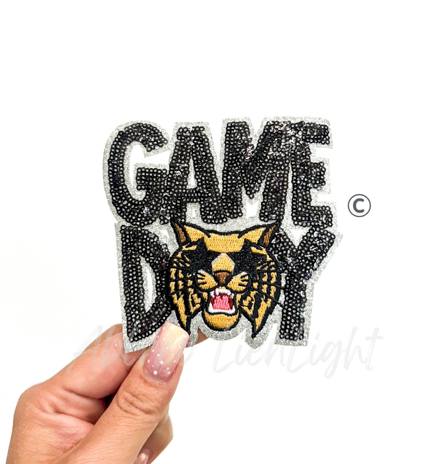 Wildcats Mascot Game Day Sequin Patch - Small