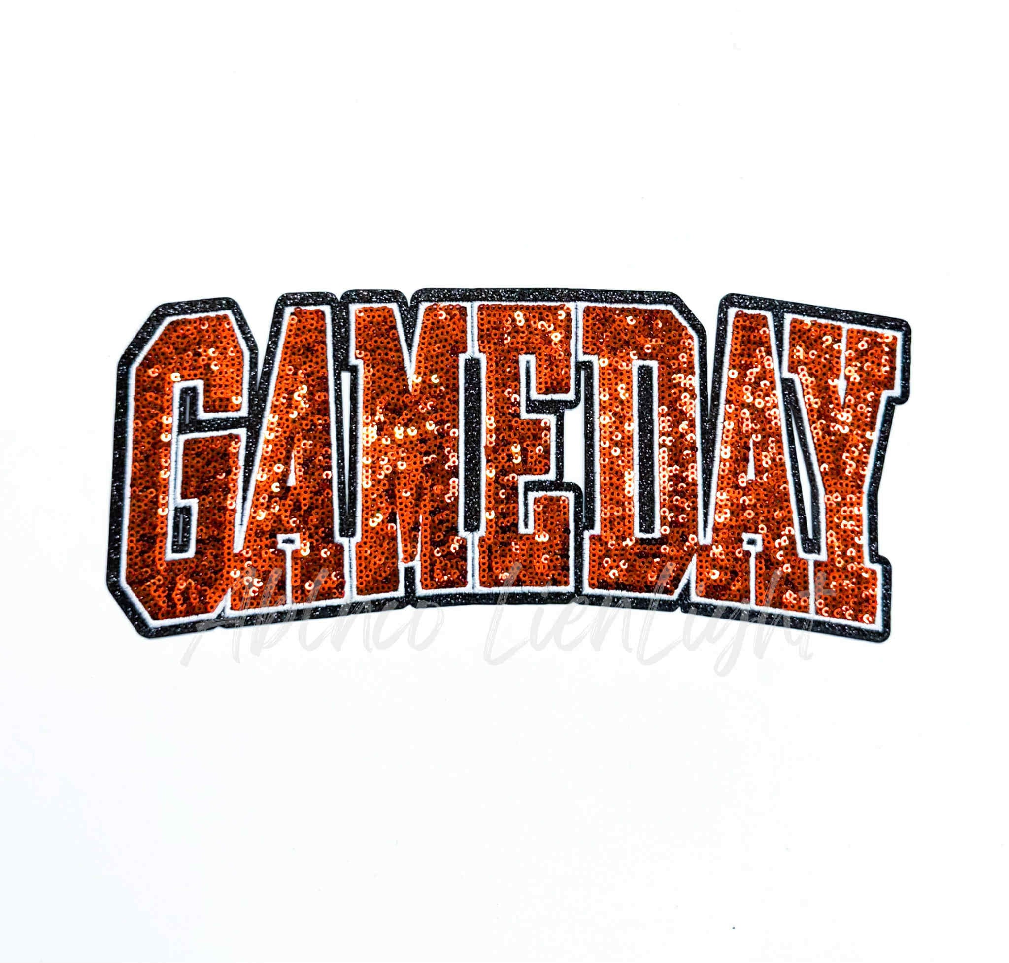 Orange Game Day Sequin Patch - Large