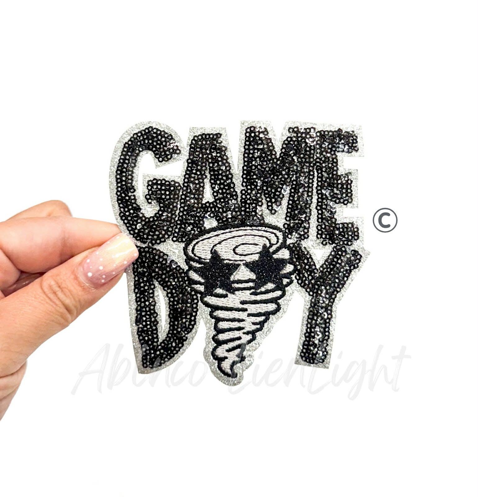 Twister Cyclones Mascot Game Day Sequin Patch - Small