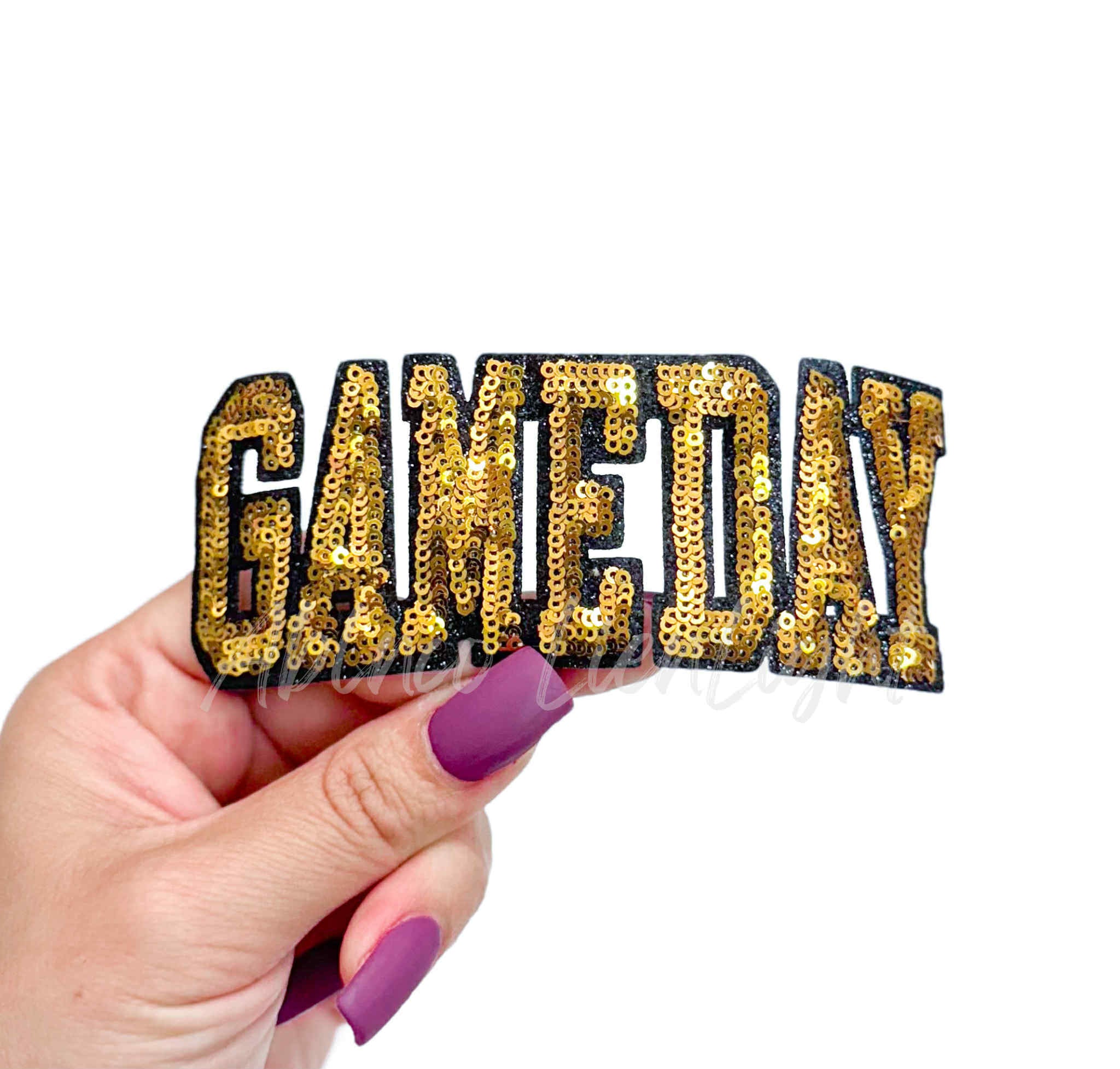 Gold Game Day Sequin Patch - Small