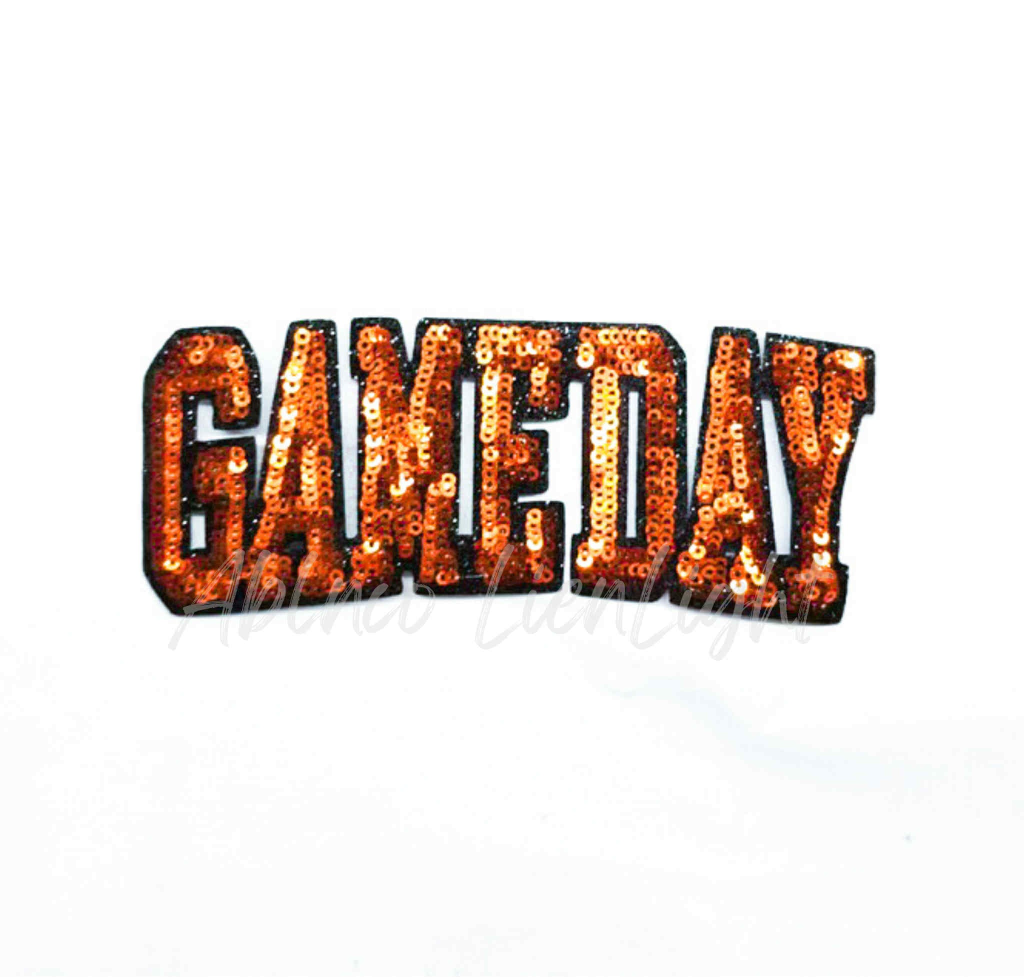 Orange Game Day Sequin Patch - Small