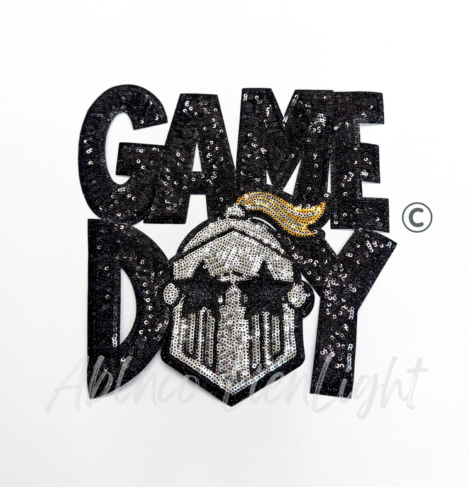 Knight Mascot Game Day Sequin Patch - Large