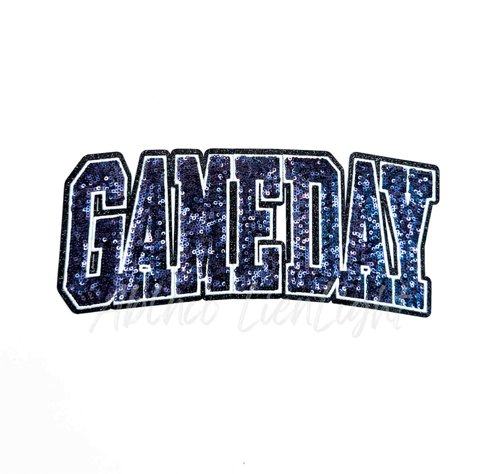 Navy Game Day Sequin Patch - Large
