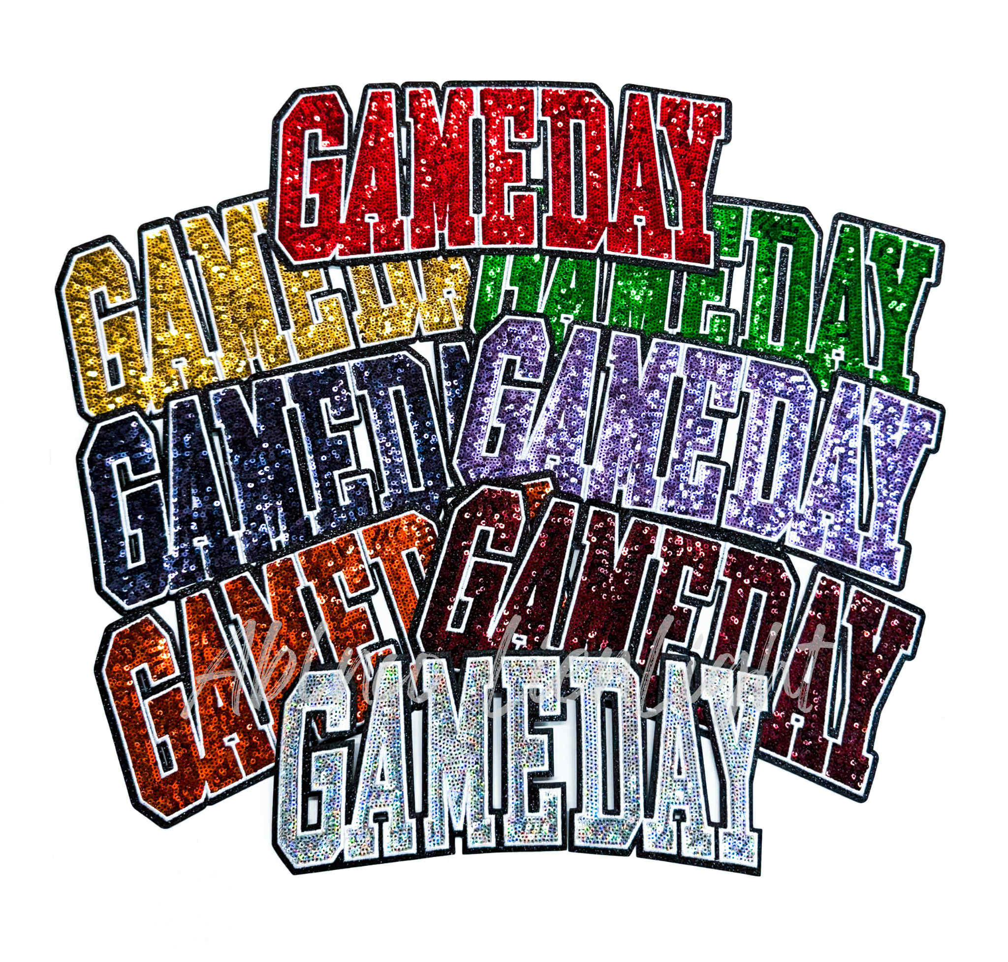 Gold Game Day Sequin Patch - Large