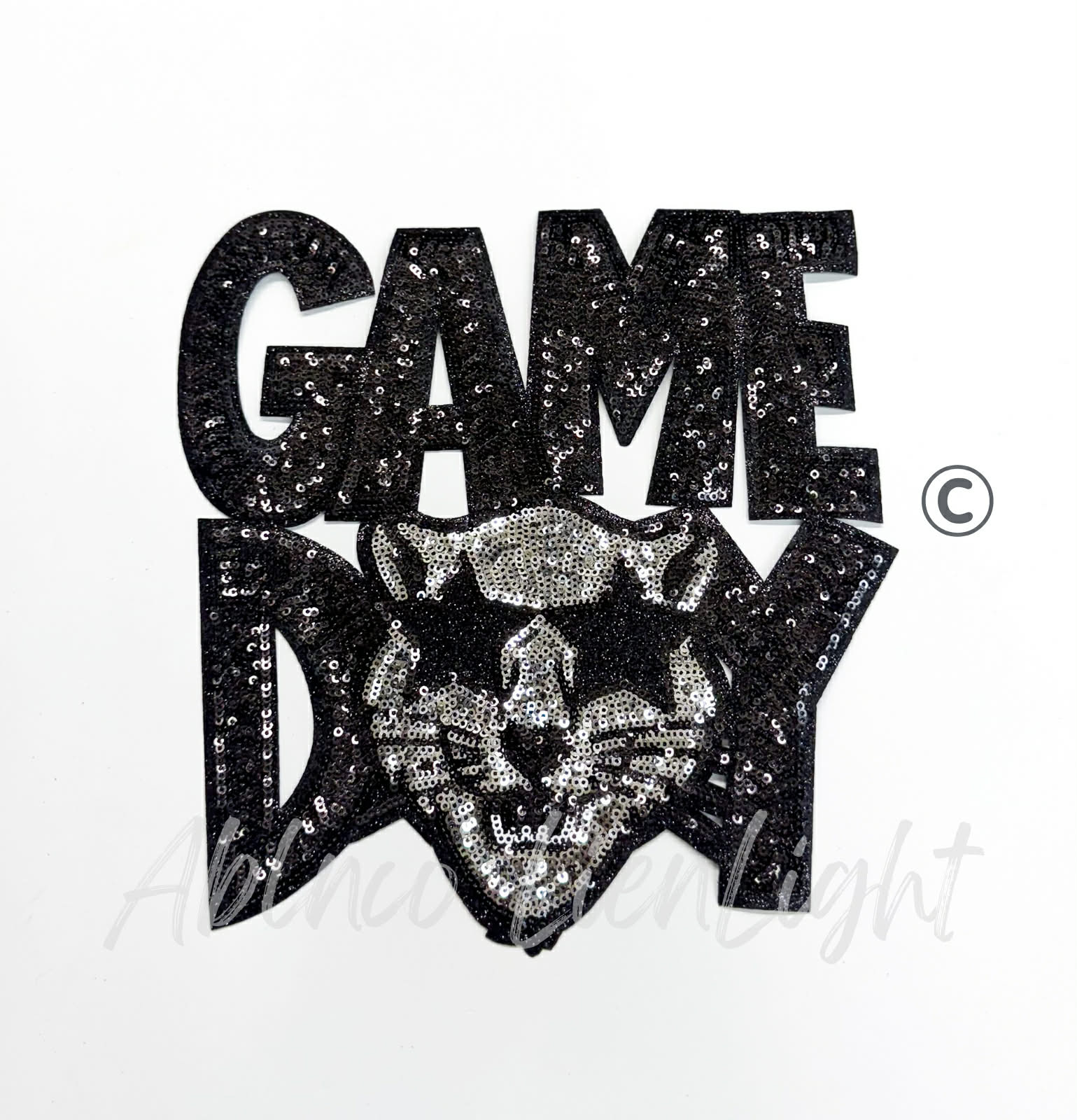 Panther Mascot Game Day Sequin Patch - Large