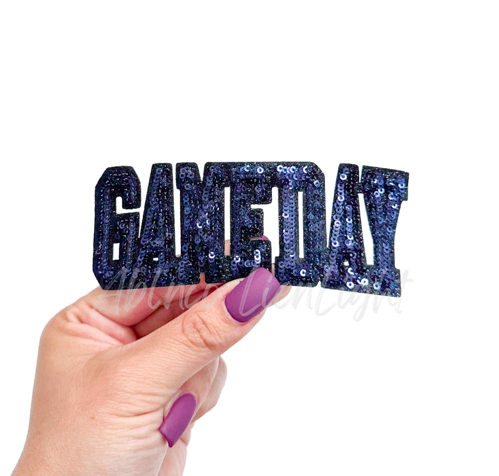 Navy Game Day Sequin Patch - Small