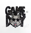 Wolf Mascot Game Day Sequin Patch - Large
