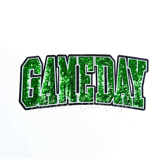 Green Game Day Sequins Patch