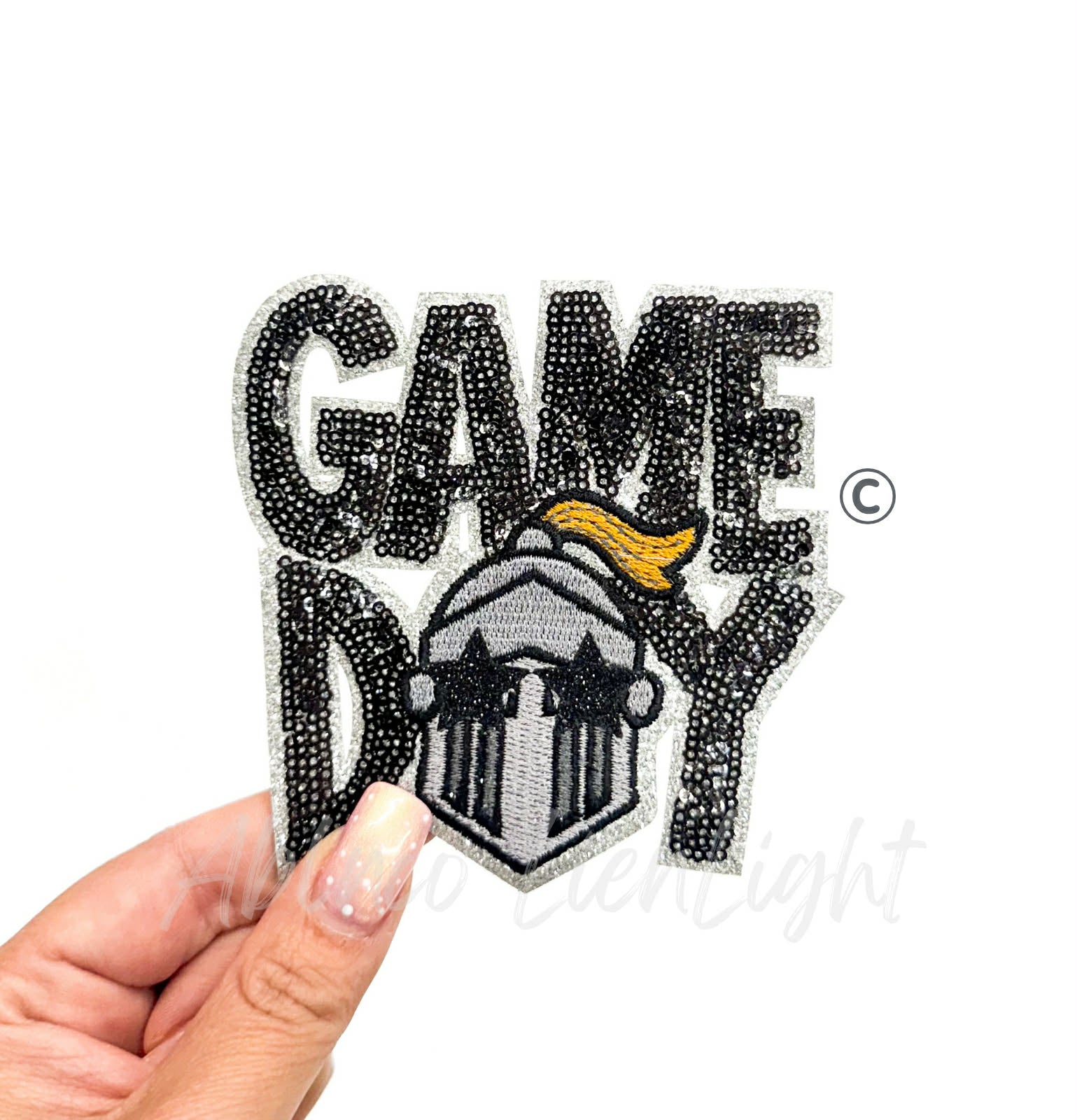 Knights Mascot Game Day Sequin Patch - Small