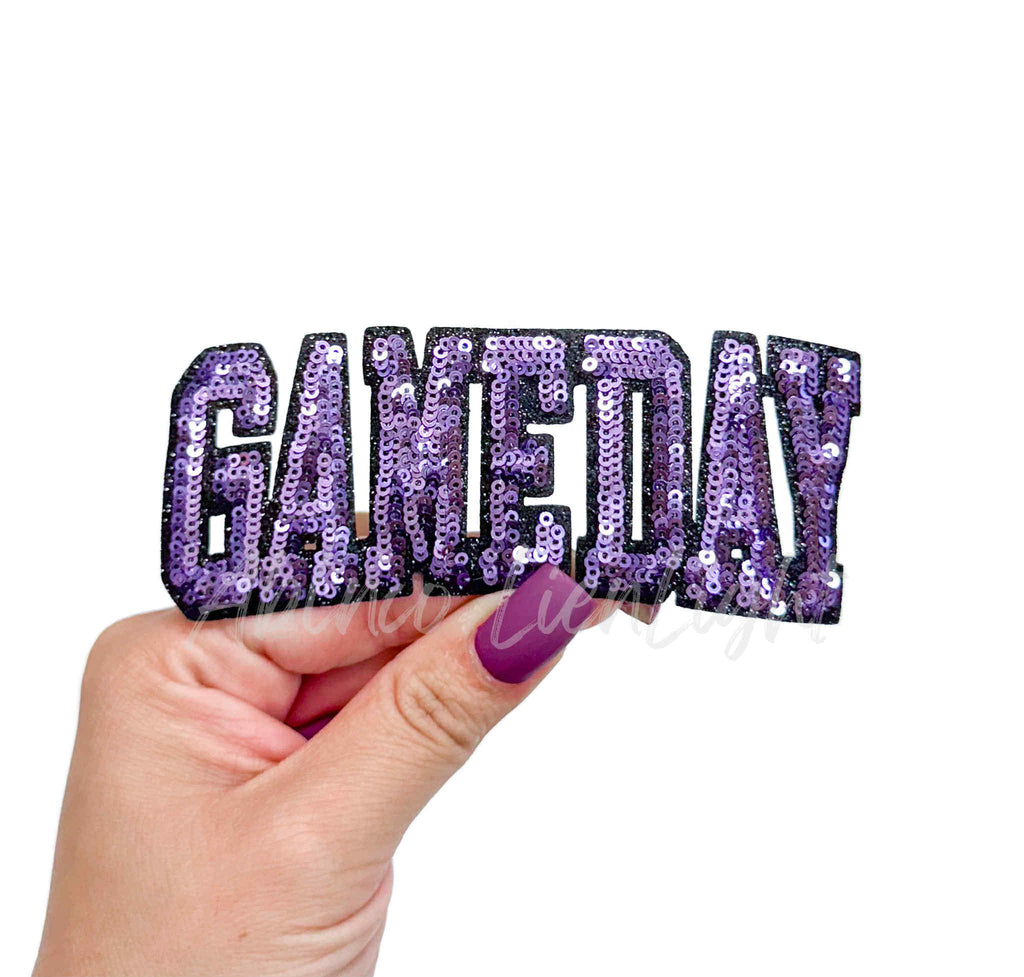 Purple Game Day Sequin Patch - Small