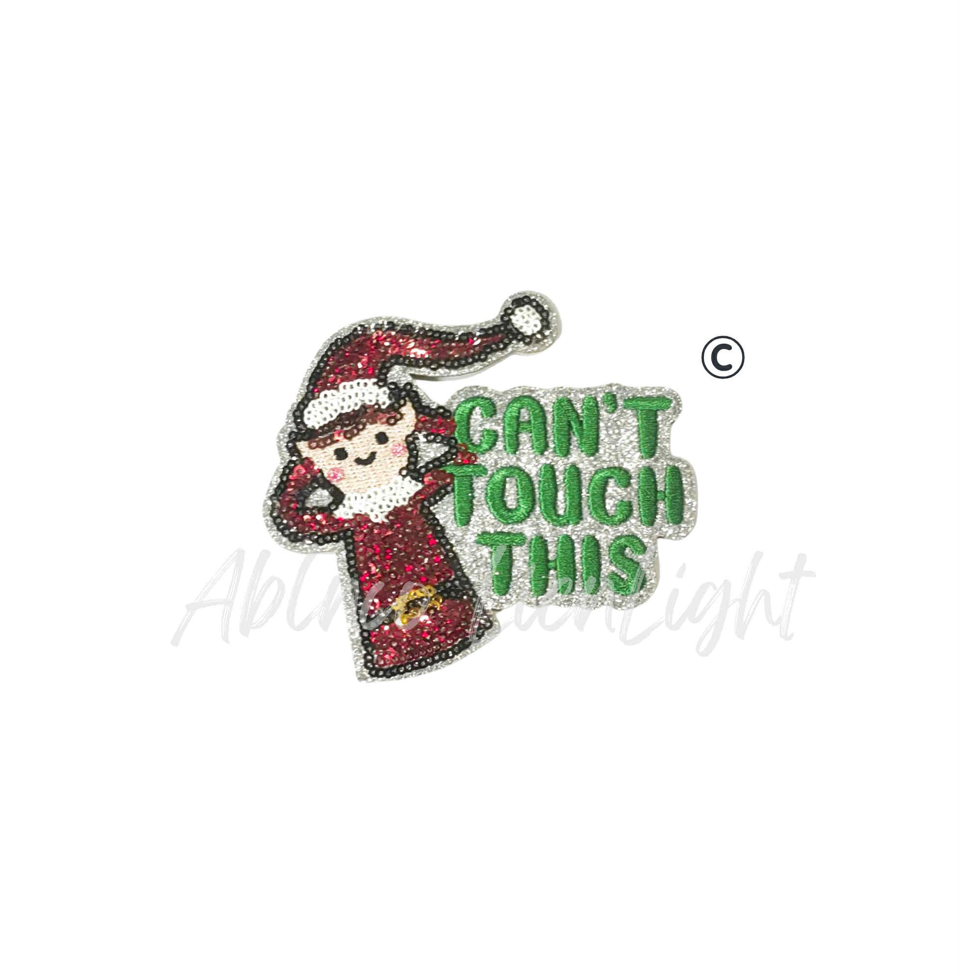 Can't Touch This Elf Christmas Sequin Patch - Small