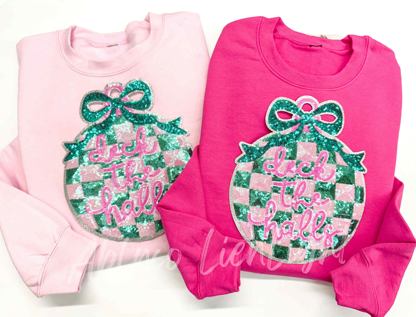 Deck The Halls Sequins Christmas Patch Sweatshirt