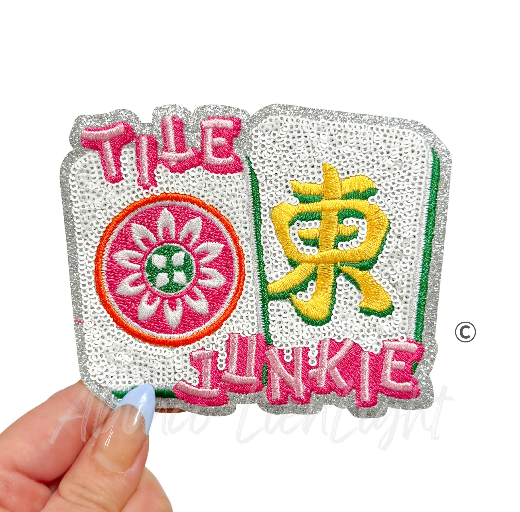 Tile Junkie Mahjong Sequin Patch - Small