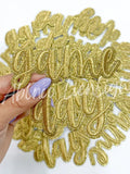 Gold Game Day Sticker Adhesive Embroidery Patch