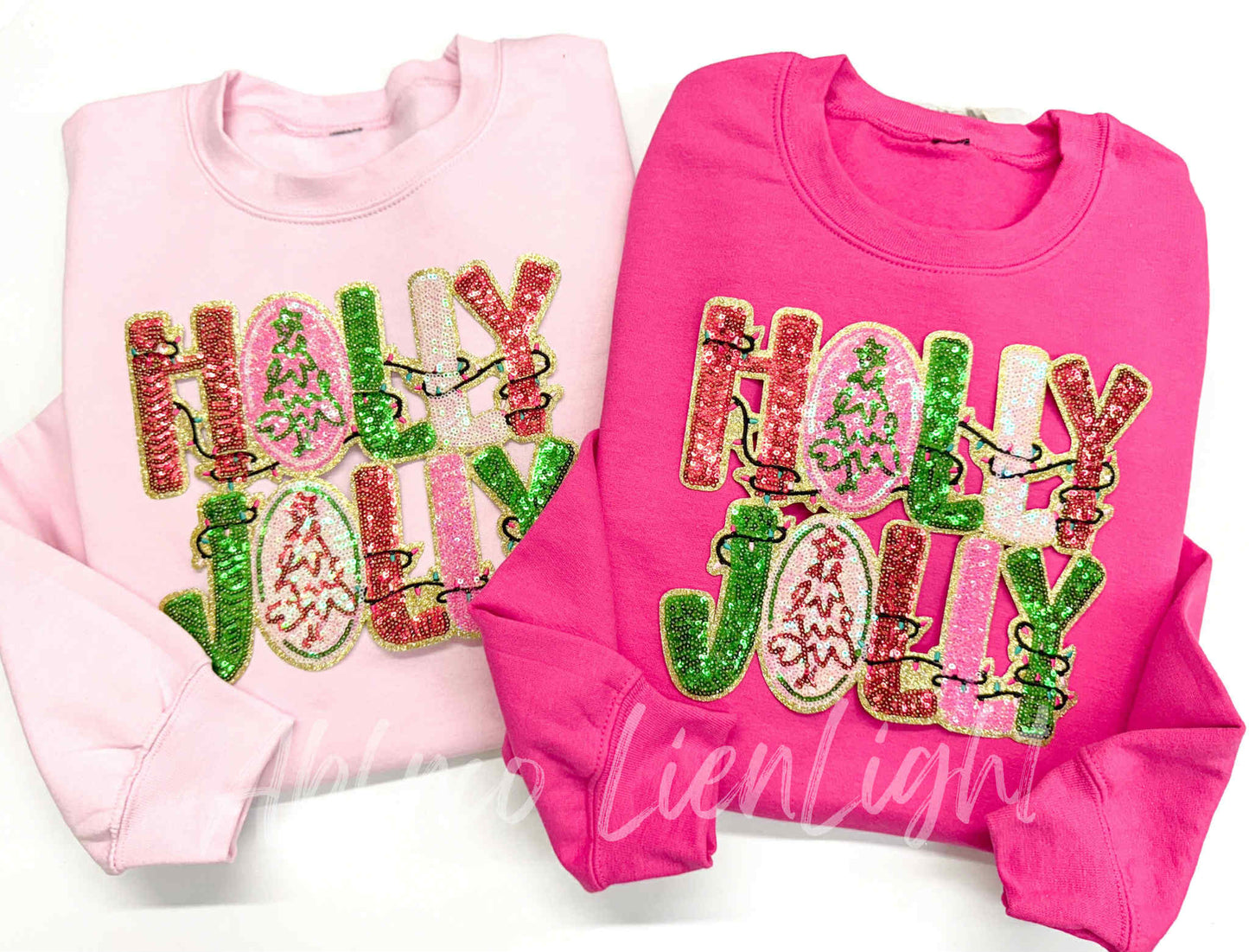 Holly Jolly Sequins Christmas Patch Sweatshirt