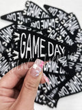 Black Game Day Pennant Flag Embroidery Patch