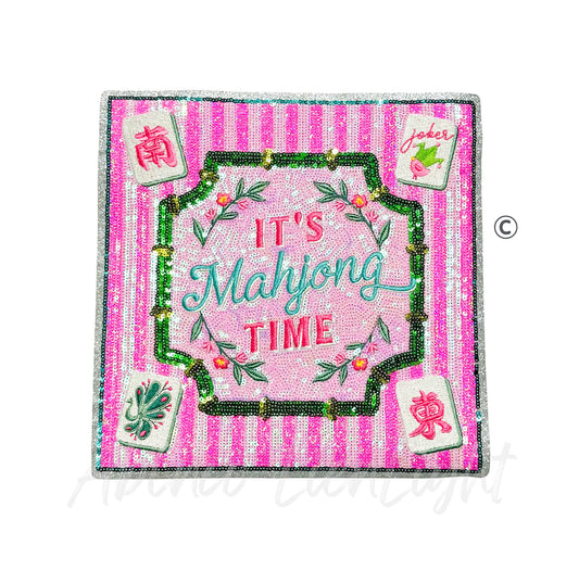 It's Mahjong Time Tile Mat Sequin Patch - Large
