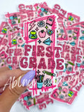 First Grade School Teach Glitter Patch