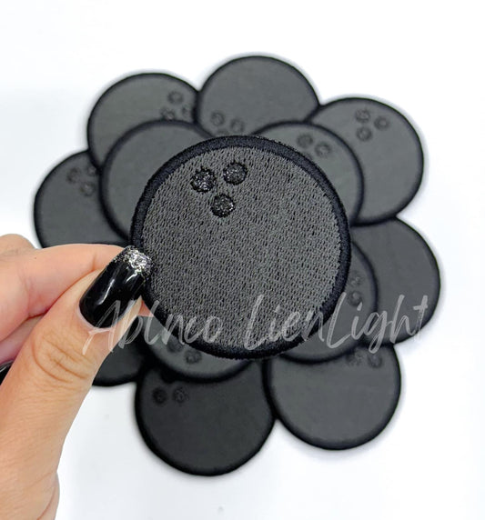 Bowling Ball Glitter Embroidery Patch