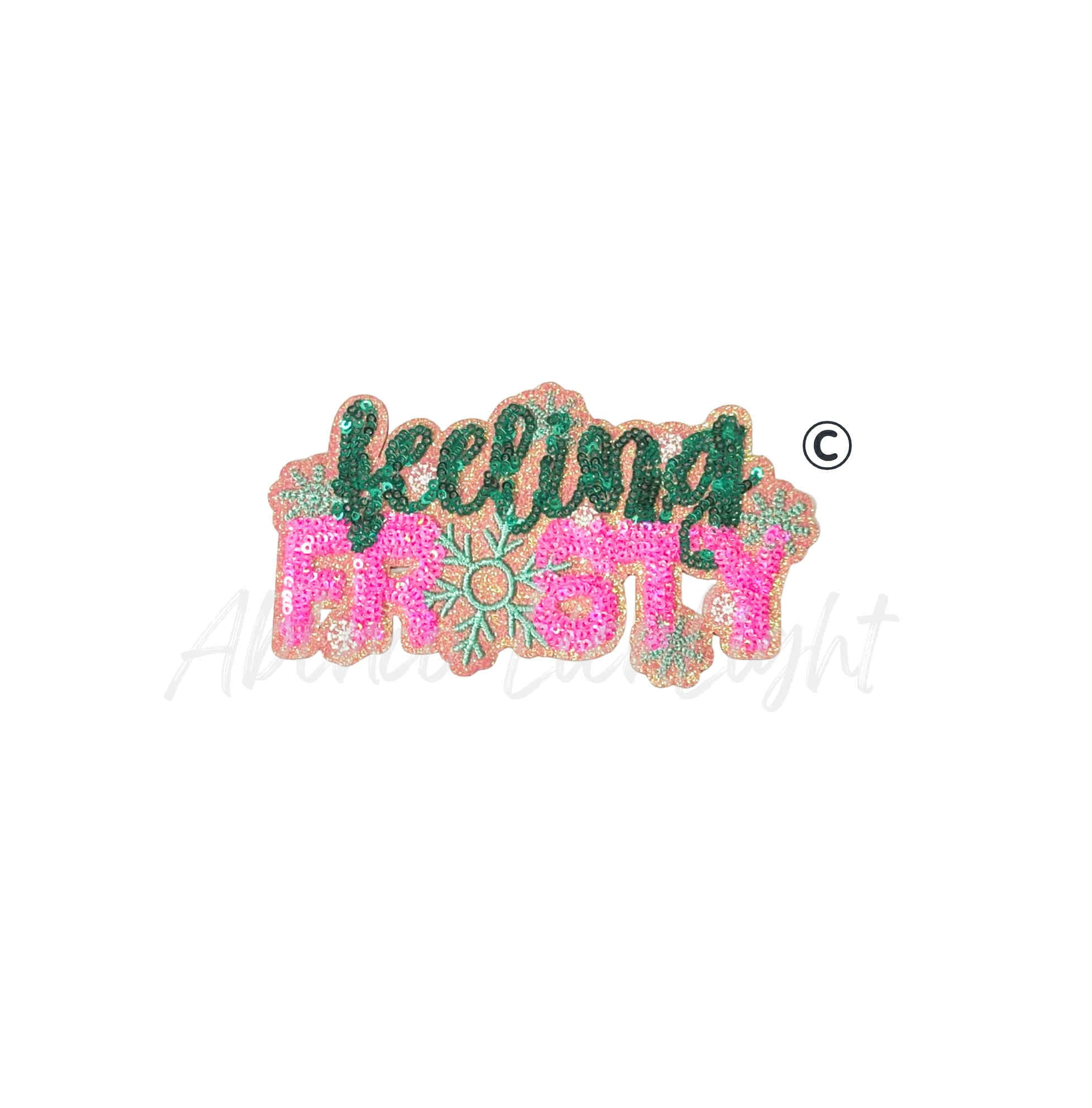 Feeling Frosty Christmas Sequin Patch - Small