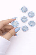 Mini Blue Shell Embroidered Patch