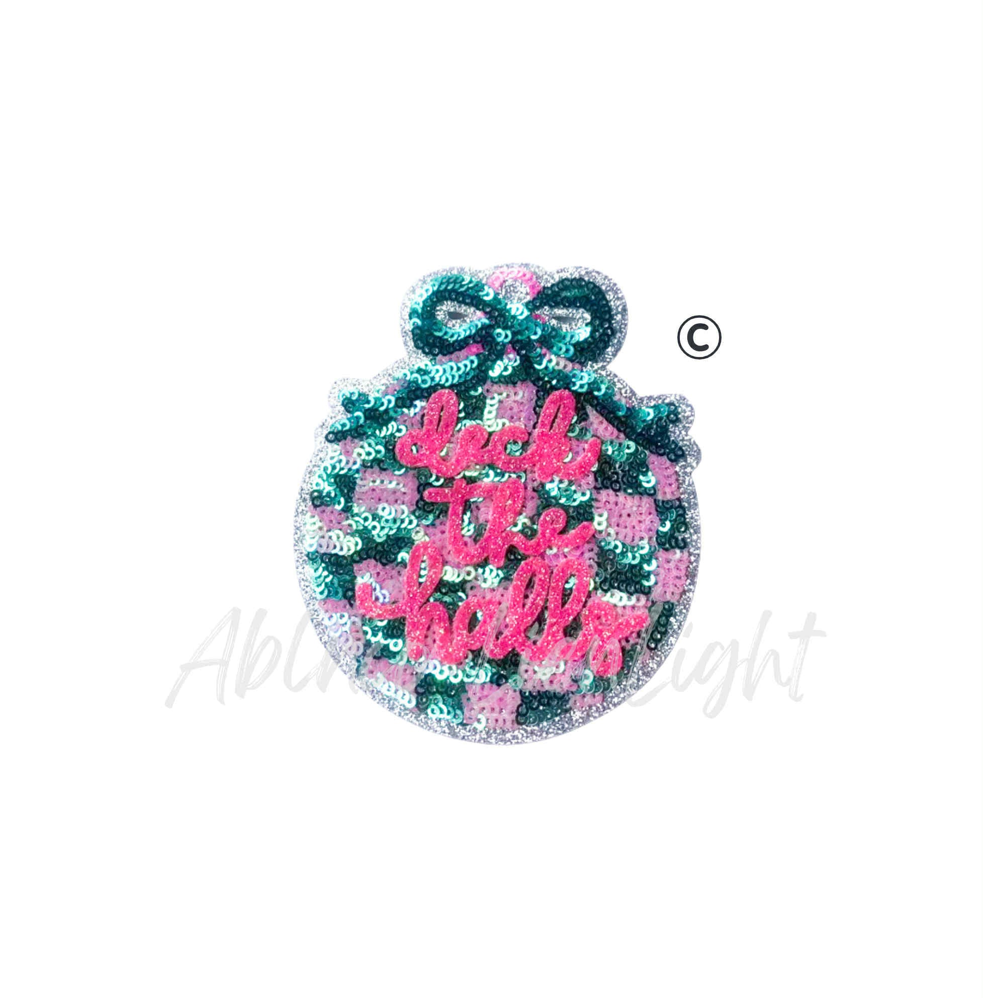 Deck The Halls Ornament Christmas Sequin Patch - Small