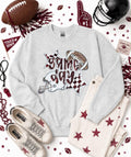 Maroon Game Day Checkered Football Sequin Patch Sweatshirt