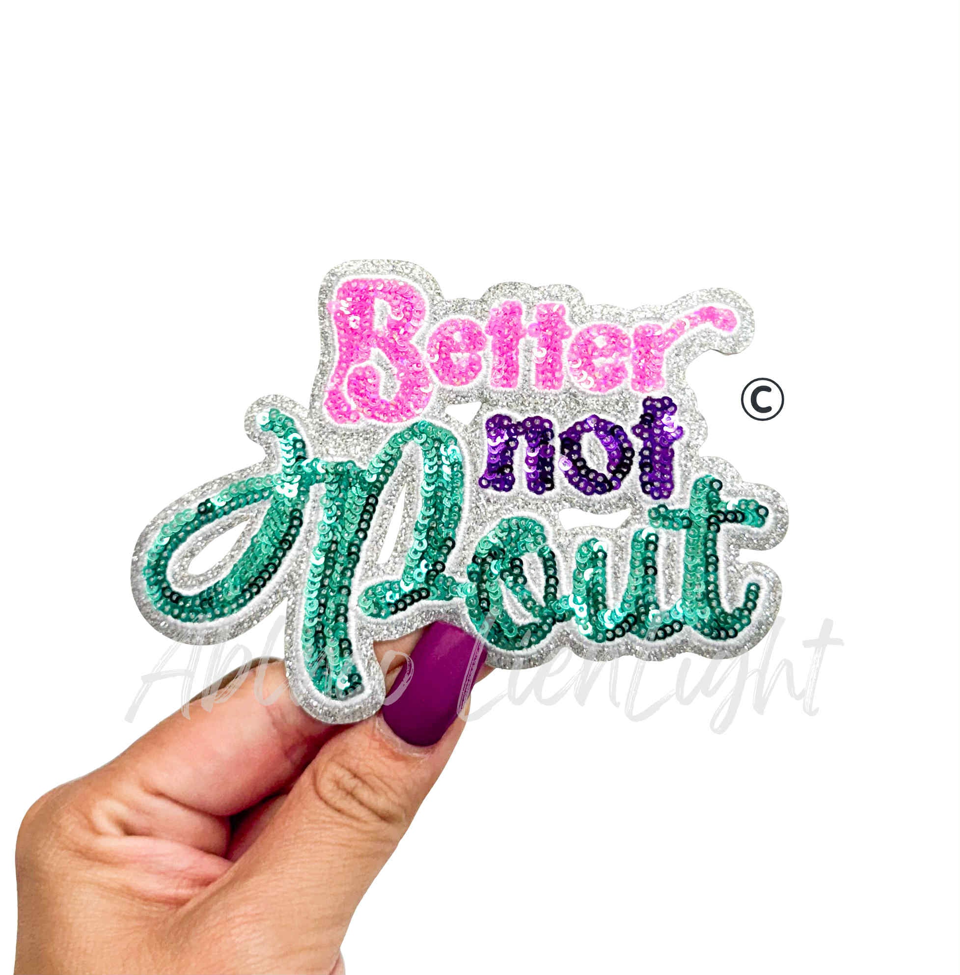 Better Not Pout Christmas Sequin Patch - Small