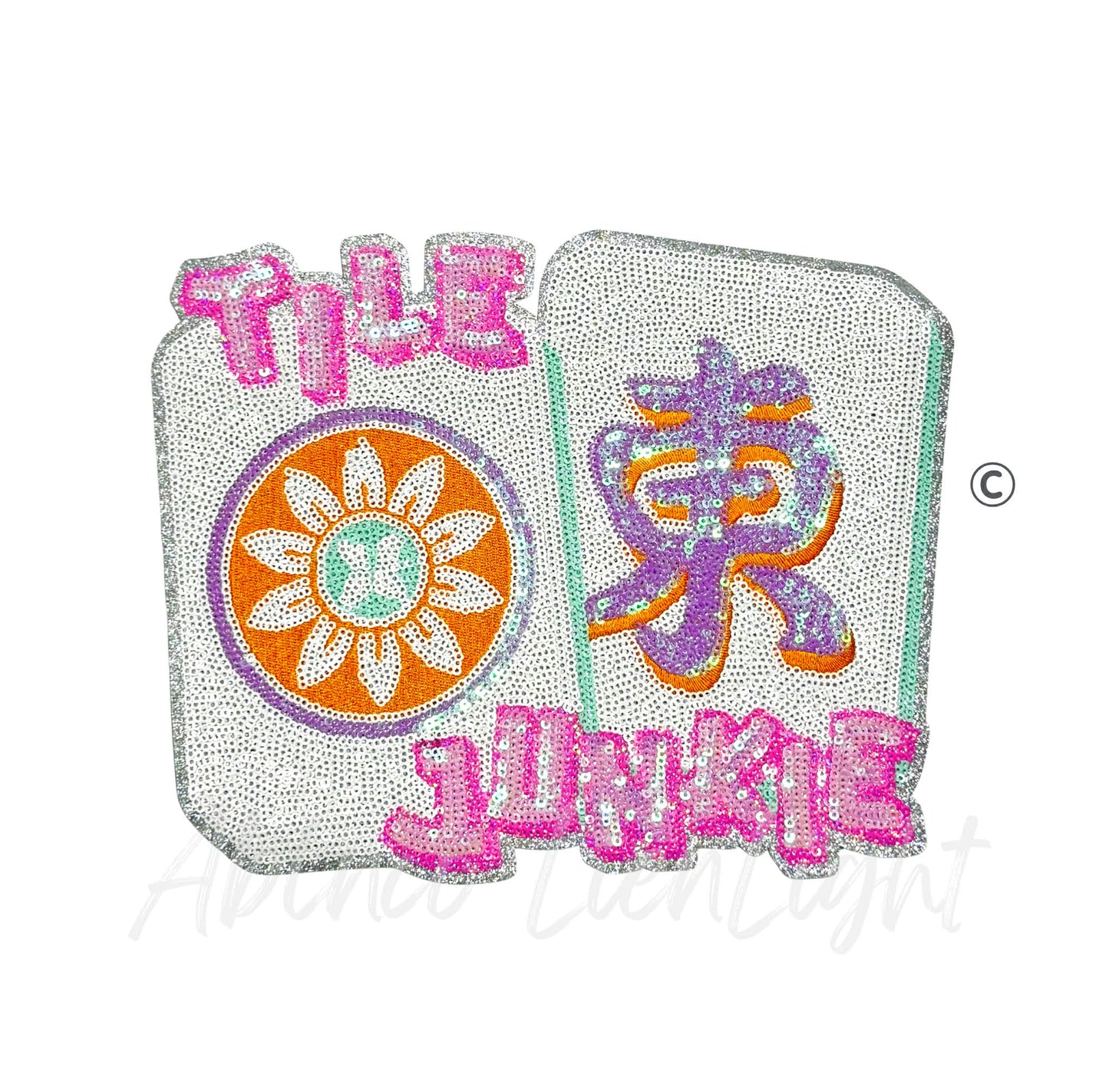 Tile Junkie Mahjong Sequin Patch - Large