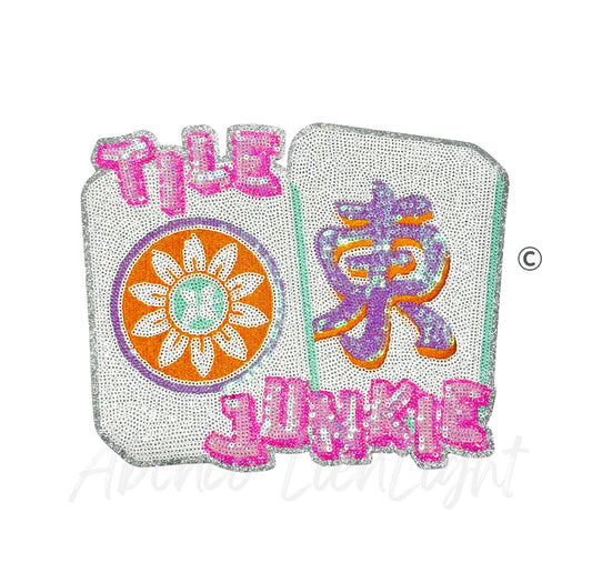 Tile Junkie Mahjong Sequin Patch - Large