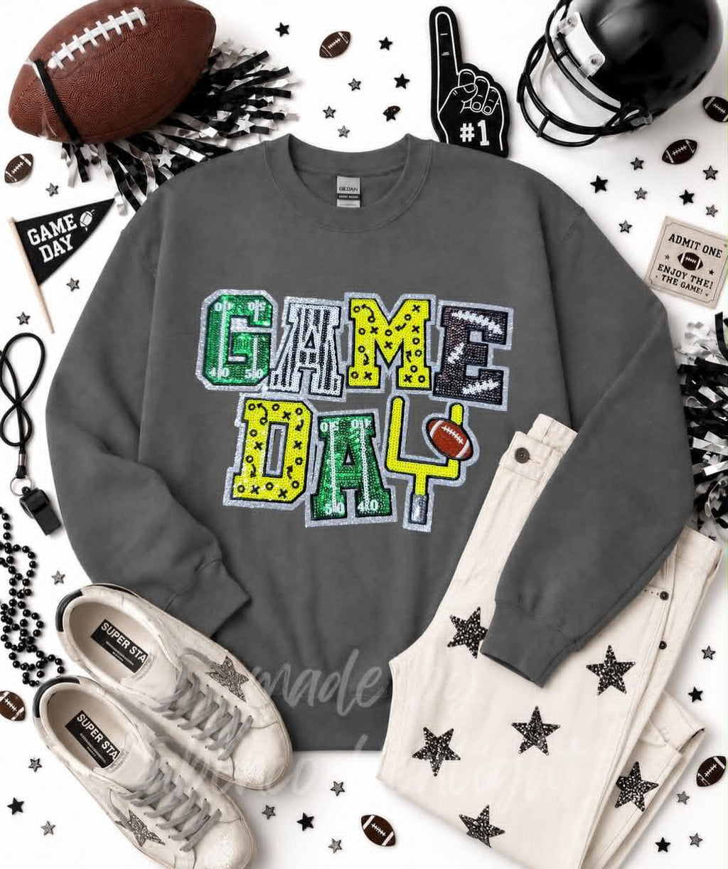Game Day Plays Football Sequin Patch Sweatshirt